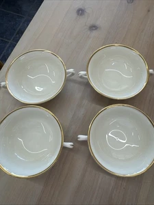 Set 4 zuppiere Lenox Monroe Presidential Collection Mansfield Flat Cream - Foto 1 di 16
