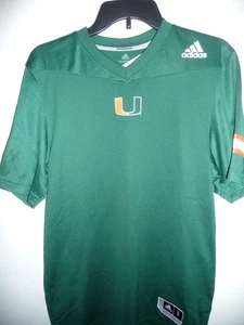NWT ADIDAS MIAMI HURRICANES GREEN FOOTBALL JERSEY (BLANK) MENS SMALL - Picture 1 of 6