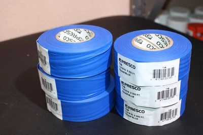 Presco 3/16 x 300 ft. Texas Blue Vinyl Flagging Tape - 6-Pack OSHA 1910.144 - Image 1 of 4