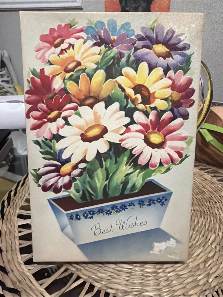 Caja de tarjetas de felicitación vintage de los años 40 con diseños florales - 10 en total Foto 1 de 4