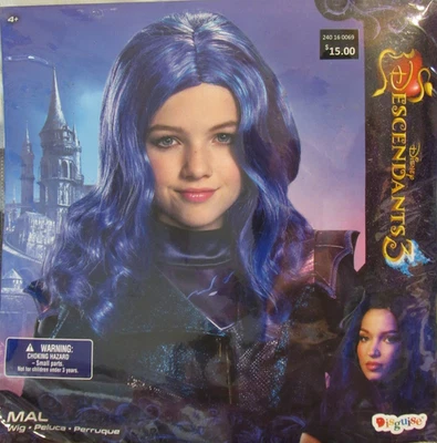 Disney DESCENDIENTES 3 VECES PELUCA NIÑO 4+ Púrpura VESTIDO Disfraz NUEVO Foto 1 de 4