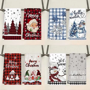2 Piezas Toallas de Cocina Navidad Papá Noel Muñeco de Nieve Toallas de Mano para Decoración del Hogar 2025 Regalo - Imagen 1 de 10