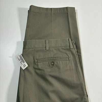 NEW LL Bean Double L Chino Pants 38x30 Natural Fit Deep Sage Green Pleated NWT - Image 1 of 4