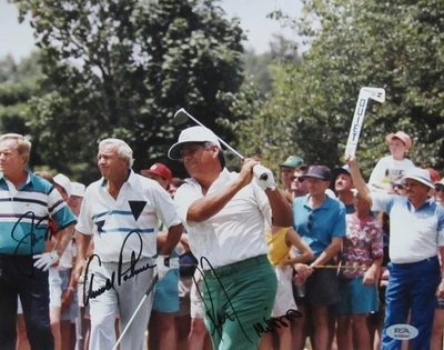 Foto firmada/automática 11x14 Arnold Palmer/Jack Nicklaus/Lee Treviño PSA/ADN 194050 Foto 1 de 4