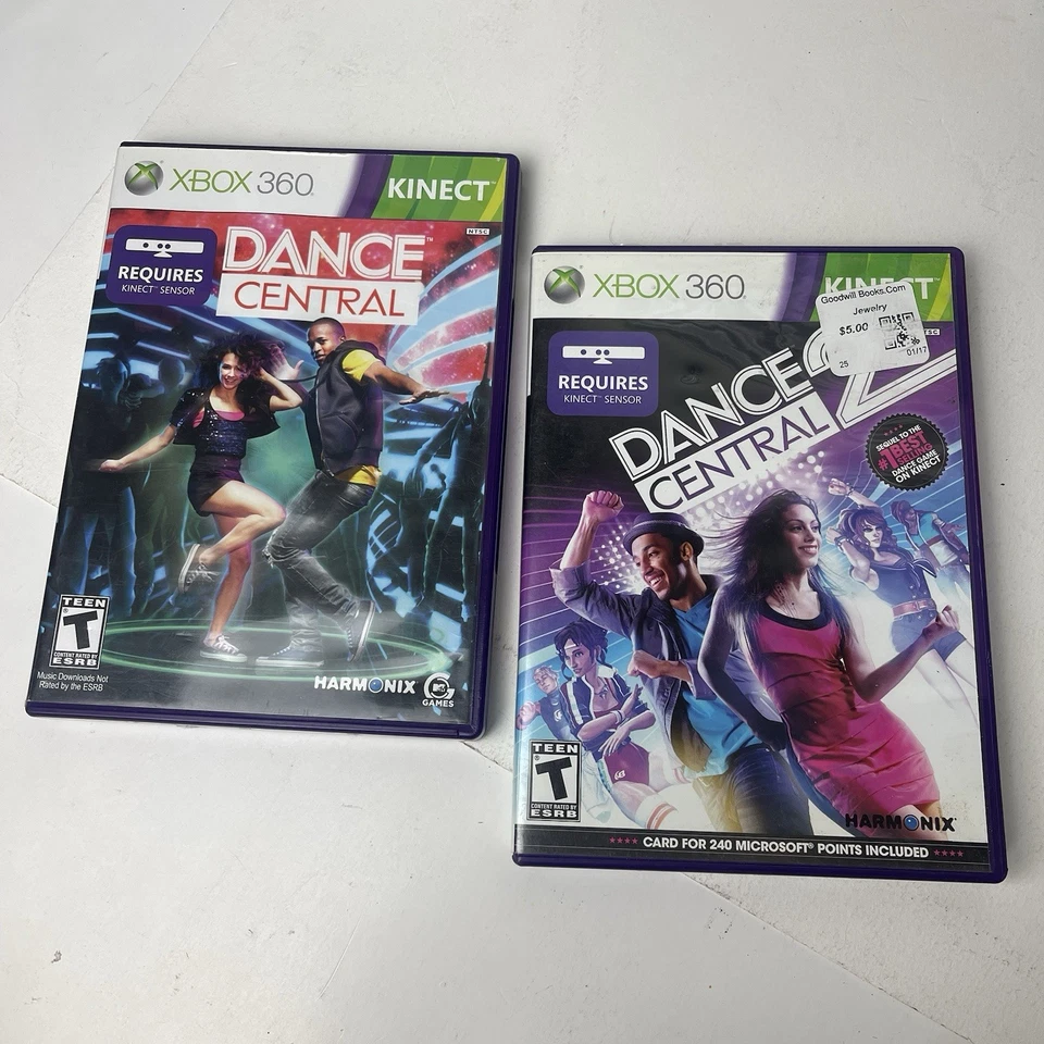 Dance Central 1 -2, Xbox 360 Lot - Complete CIB Tested Xbox Kinect Microsoft - Image 1 of 4