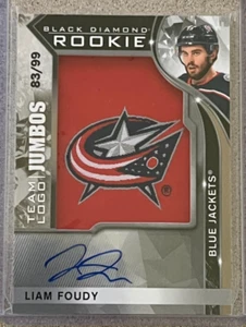 Liam Foudy Team Logo Jumbo Patch Auto /99 2020-21 Black Diamond - Picture 1 of 2