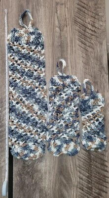 Dispensador de bolsa de supermercado de plástico de ganchillo hecho a mano u organizar trapos  Foto 1 de 3