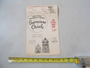 1965 BUFFALO BISONS VS SYRACUSE CHIEFS MINOR LEAGUE BASEBALL PROGRAM PEPSI MLB - Picture 1 of 5