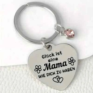 Schlüsselanhänger "Glück ist eine Mama wie dich zu haben " aus Edelstahl - Bild 1 von 1