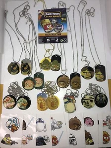 Angry Birds, Star Wars Dog Tags (17) w/ 2 Rare Gold Tags & Stickers - Picture 1 of 11