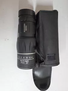 Gummibeschichtetes Monokular 16x52 66M/8000M Tag & Nacht Feld 22 Grad mit Tasche - Bild 1 von 1
