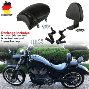 Motorrad Beifahrersitz Hinten Soziussitz + Rückenlehne + Fußrasten Für Victory