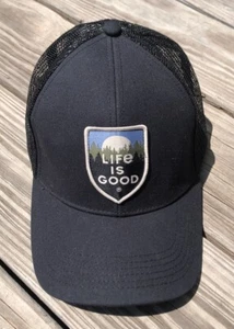 Life Is Good Trucker Hat Cap Black Snap Back Mesh Do What You Love Adult NWOT - Picture 1 of 4