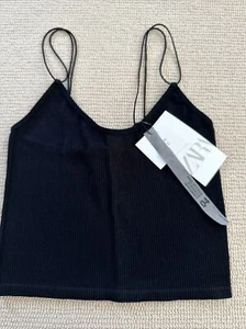 Zara Limitless Contour Crop Top Size XS/S Black NEW WITH TAGS - Picture 1 of 4