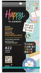 NUEVO Paquete de pegatinas Happy Planner 822, planificador multicolor - Imagen 1 de 2