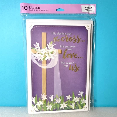 Hallmark Dayspring Easter greeting cards 10 pack religious The Cross foil new