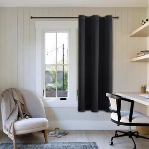 Small Window Curtains 40 inches Long for 29"W x 40"L (Pack of 1) Dark Grey - Picture 1 of 6