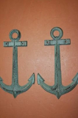 Placa de pared ancla de barcos náuticos aspecto bronce metal hierro fundido, 7 1/2", N-42 Foto 1 de 4