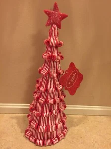 St. Nicholas Square “Fa  La La” Christmas Tree Red/White - Picture 1 of 3