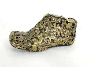 Milagro Ex Voto Vtg Charm Cover Child Wood Shoe Form Religious FOLK ART Mexico - Picture 1 of 13