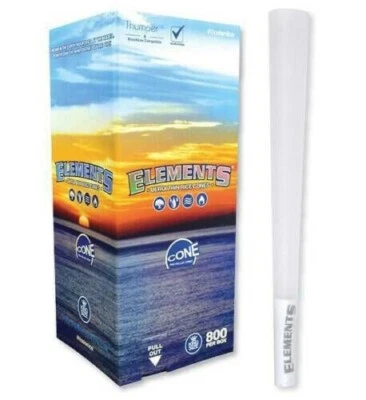 Elements Pre Rolled Cones King Size Rice Paper Rolling Paper Cones - 800 pack