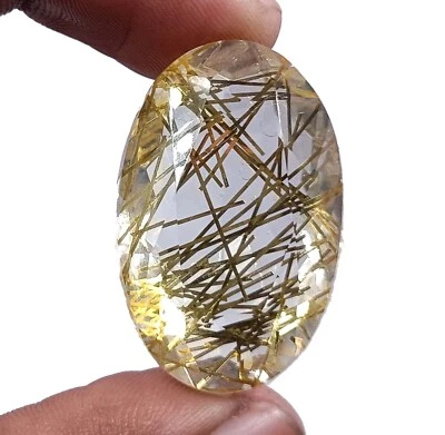 Goldan Rutilated Quartz 60.20 Ct Certified Oval Cut Loose Gems  4RDM - Image 1 of 4