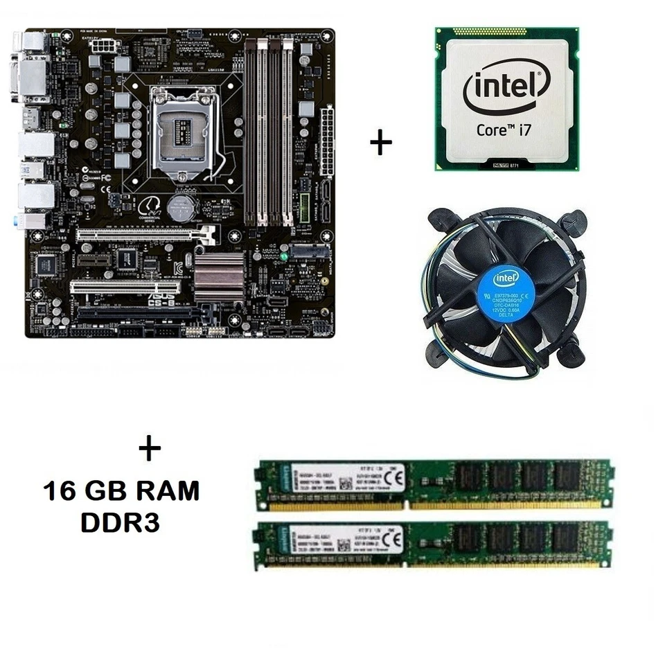 Kit Asus Scheda Madre socket lga 1150 cpu processore Intel quad i7 4770 16GB RAM - Immagine 1 di 3