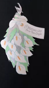 Vintage Art Deco Lilly Wedding Gift Tag c. 1930s unsigned - Picture 1 of 2