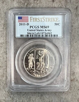 2011-D United States Army FIRST STRIKE - PCGS MS 69 - Image 1 of 2