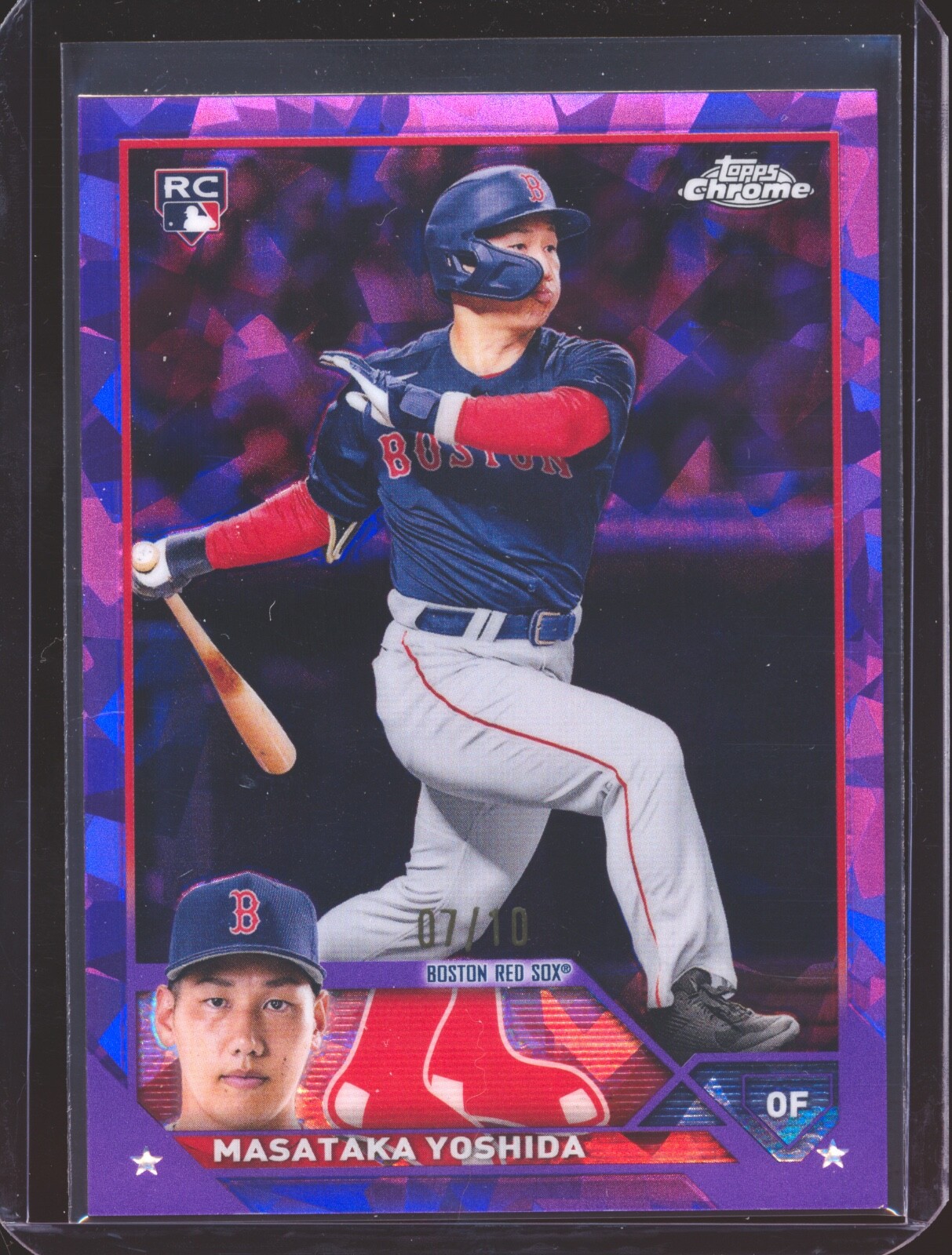 2023 TOPPS CHROME SAPPHIRE MASATAKA YOSHIDA PURPLE REFRACTOR ROOKIE 7/10!