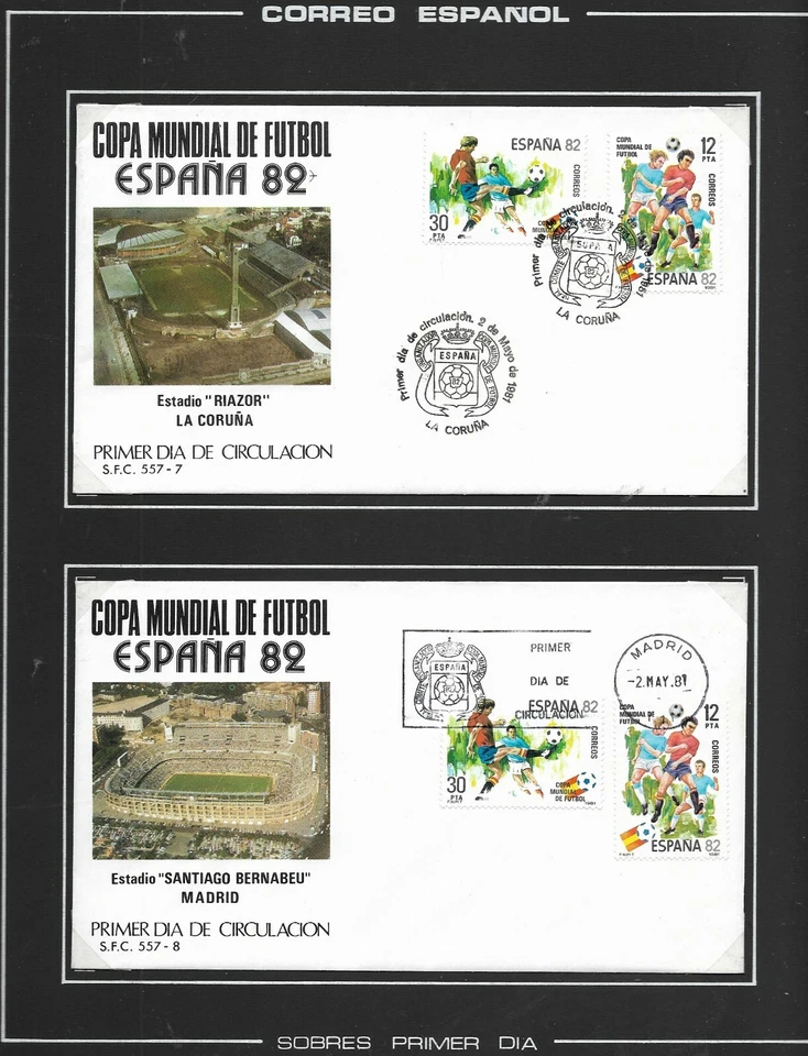 Mundial Futbol España 82 Sobre 1º Día Estadios Riazor Bernabeu año 1981 (ER-408) - Imagen 1 de 1