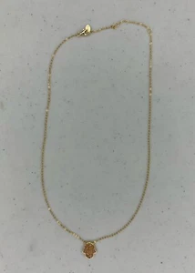 Used Gold Tone 925 Sterling Silver Necklace W/ Hamsa Hand Pendant & Pink Stones - Imagen 1 de 17