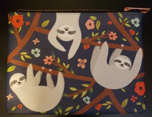Cute 8 x 5 Makeup Travel Bag Zipper Sloth Cosmetic Organizer - Picture 1 of 6