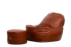 Faux Leather Big Bean Bags Sofa Chair footrest Lounger Bean Bag XXL Without Bean