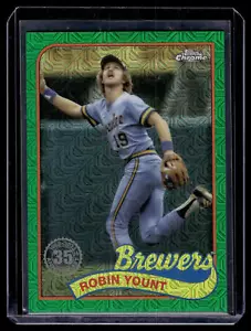 2024 Topps 1989 Topps Baseball Chrome Silver Packs Robin Yount #T89C-4 verde/99 - Foto 1 di 2