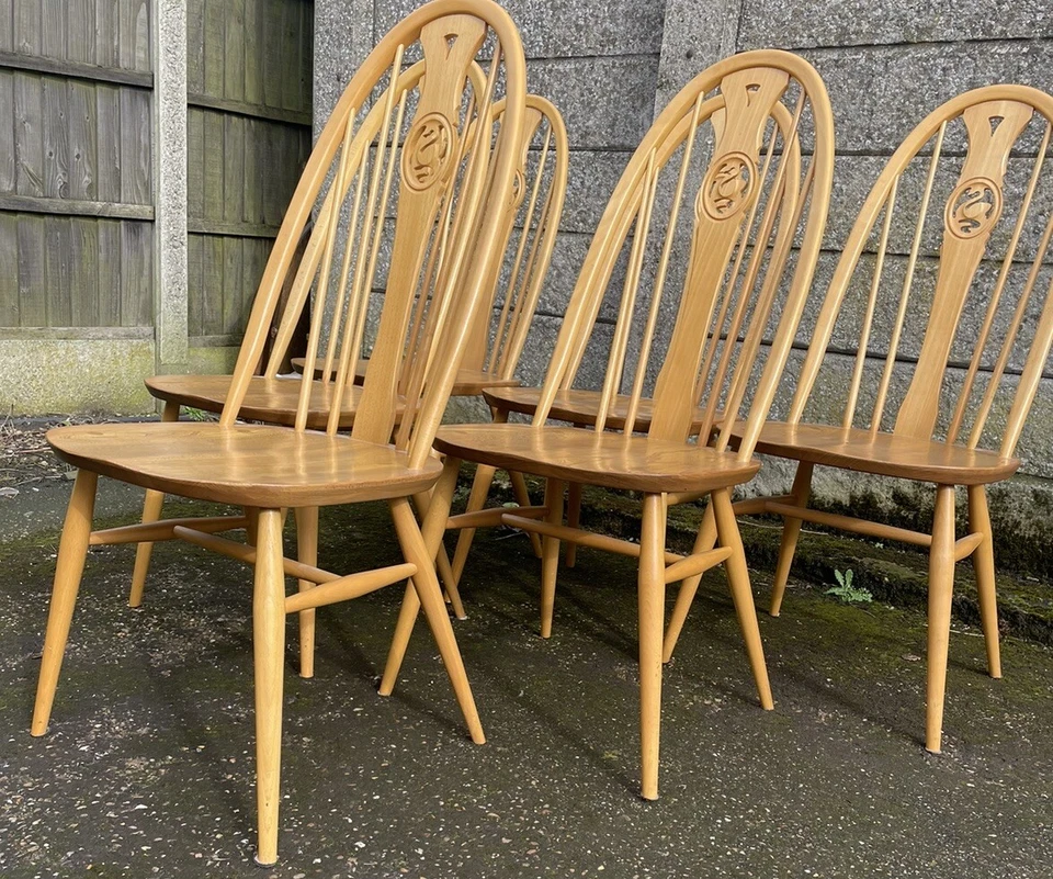 GOOD MODERN ERCOL SWAN QUAKER DINING CHAIR,  CLEAN CONDITION CHOICE OF 6 - Image 1 of 4