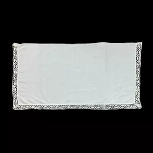 Crochet Lace Edge Dresser Scarf Cottage Core Shabby Decor Granny Vintage - Picture 1 of 3