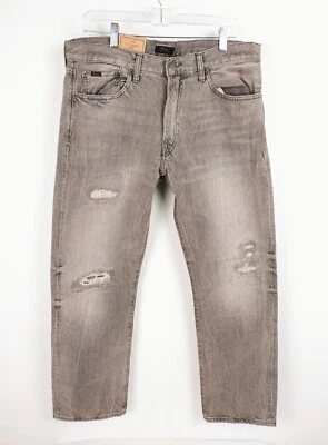 POLO Ralph Lauren Distressed Classic Fit Denim Jeans Gray Size 34x32 NWT - Image 1 of 4