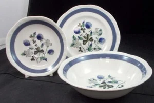 Alfred Meakin Blue Clover Lot of 1 Bread & Butter Plate 1 Cereal Bowl & 1 Saucer - Picture 1 of 5