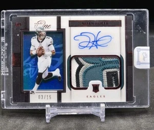 2020 Panini One Jalen Hurts RED Premium Rookie Patch Auto (RPA) SN# 3/15 SEALED - Picture 1 of 4