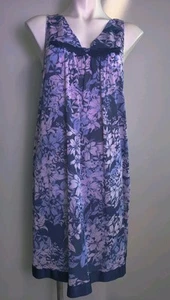 Vintage New With Tags Vanity Fair  Blue Nightgown Floral Grannycore Small NOS  - Picture 1 of 15