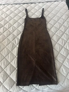 American Apparel Damen Bodycon Schwarz und Bronze Kleid S - Bild 1 von 6