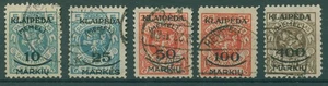 MEMEL 1923 Nr 124-128 gestempelt (923317) - Picture 1 of 1