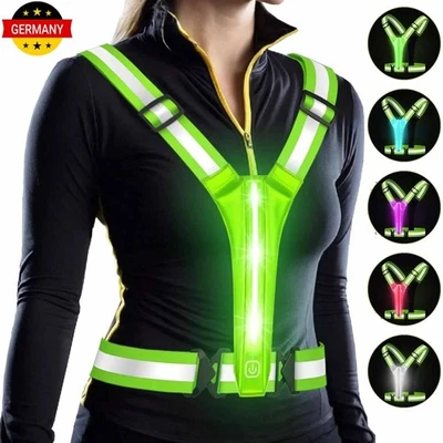 Zwei LED Laufweste Reflektorweste Warnweste Wiederaufladbare Lauflampe, Reflekt - Bild 1 von 4
