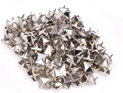100Pcs Four Jaw Square Spike Studs 9Mm for DIY Leather Bag Shoe Clothing Repair - Изображение 1 из 4