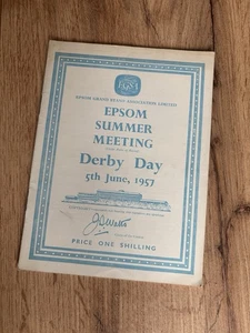 1957 JUNE 5th EPSOM DERBY DAY MEETING RACE CARD PROGRAMME - Picture 1 of 7