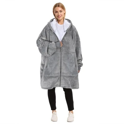 Sherpa Sudadera con Capucha Manta Usable Cálida Almohada de Viaje para Unisex Adultos Foto 1 de 4
