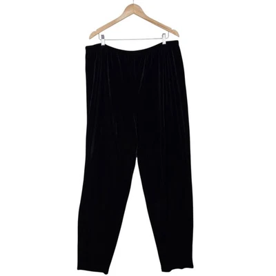 Pantalones de mezclilla de colección 24/7 de terciopelo talla 2X negros cintura elástica salón vacaciones NUEVO Foto 1 de 4