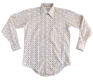 VTG Manhattan Custom Limited Button Up Dress Shirt Men's 15 Perm Press Polkadot - Picture 1 of 11