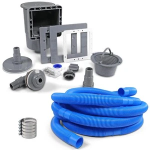 Einbauskimmer-Komplett-Set GRAU deluxe inkl. Schlauch-Set Pool Schwimmbecken - Bild 1 von 15
